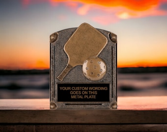 Pickleball Resin Sculpture- Pickle Ball, Pickleball, Award, Plaque, Trophy, Prize, Paddle