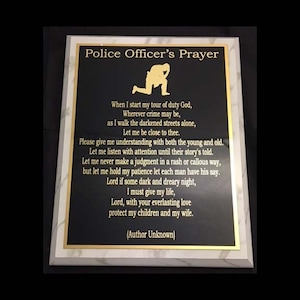 Police Officer Prayer Plaque