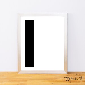 Letra minúscula L, impressão tipográfica, monograma para impressão, arte para impressão, decoração minimalista, arte de parede em preto e branco, download digital