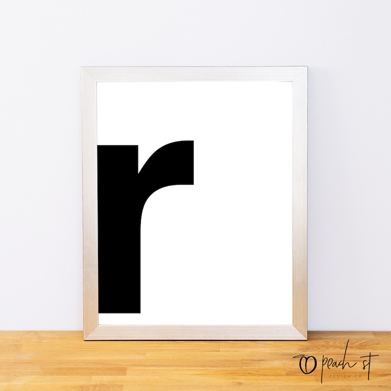 Lowercase Letter R, Typography Print, Printable Monogram, Printable Art