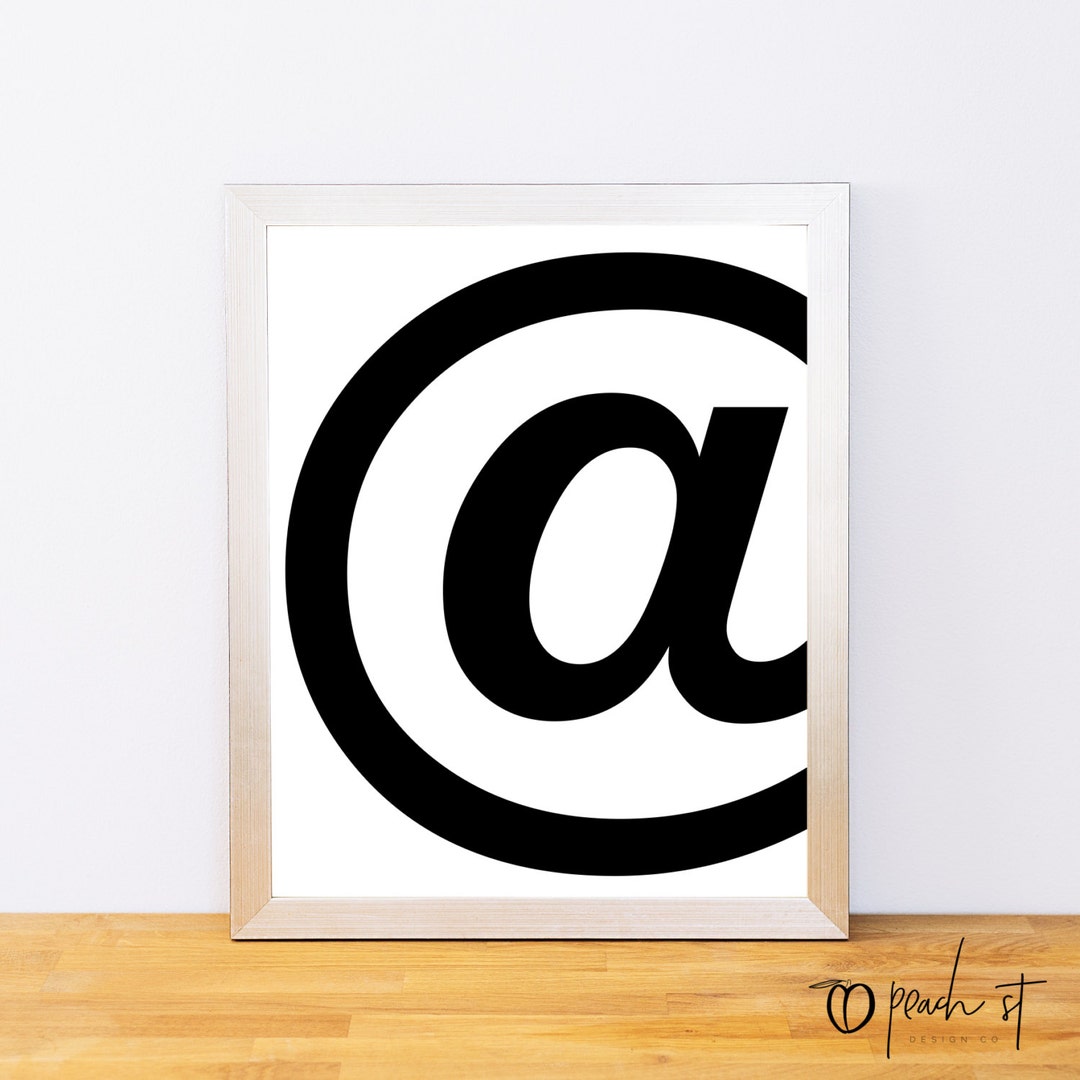 At Sign Letters At Symbol, @, Typography Print, Letter Print, Printable Monogram ...