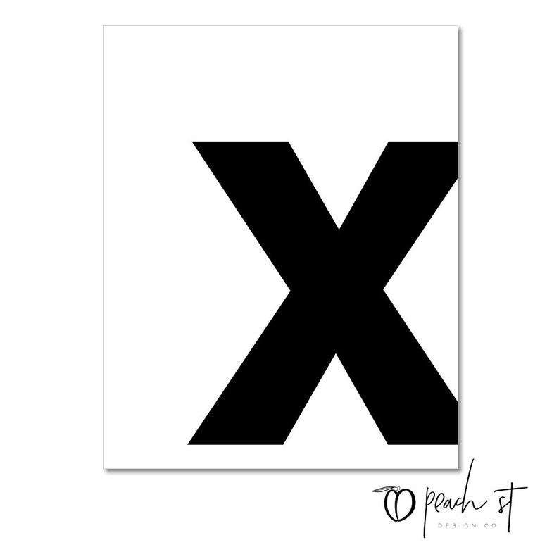 lowercase letter x typography print printable monogram etsy