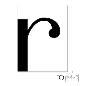 Serif Letter R, Typography Print, Letter Print, Printable Monogram ...