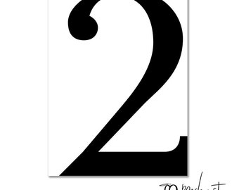 Serif Number 2, Typography Print, Letter Print, Printable