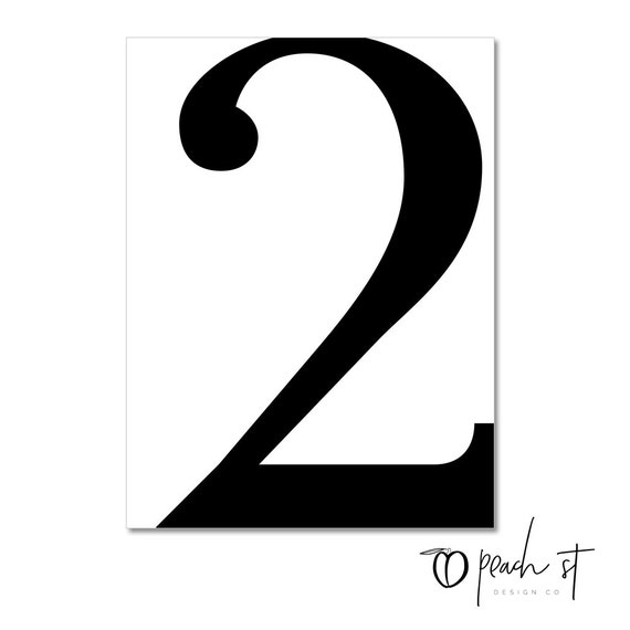 Serif Number 2, Typography Print, Letter Print, Printable