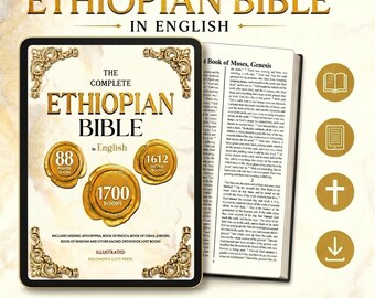The Complete Ethiopian Bible in English PDF | 88 Books + 1612 Apocrypha | Digital Download Ebook, Book of Enoch, Jubilees