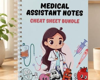   Zertifizierte Arzthelfer Spickzettel, CMA RMA Prüfungsvorbereitung, Anatomie & Phlebotomie, digitaler Download