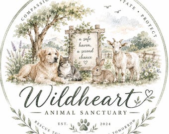 Soft Watercolor Logo | Pet Branding Artwork | Animal Logo Design