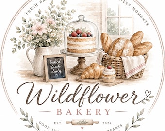 Watercolor Logo for Small Business | Custom Branding Illustration