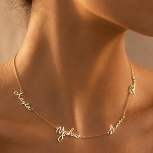 Personalized Multiple Name Necklace, Custom Family Name Jewelry, Dainty Script Necklace, Grandma Gift, Summer Necklace, Bridal Jewelry TAK24