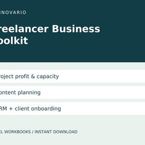 Freelancer Business Toolkit - Excel Templates, Blank and Sample Files, Instant Digital Download