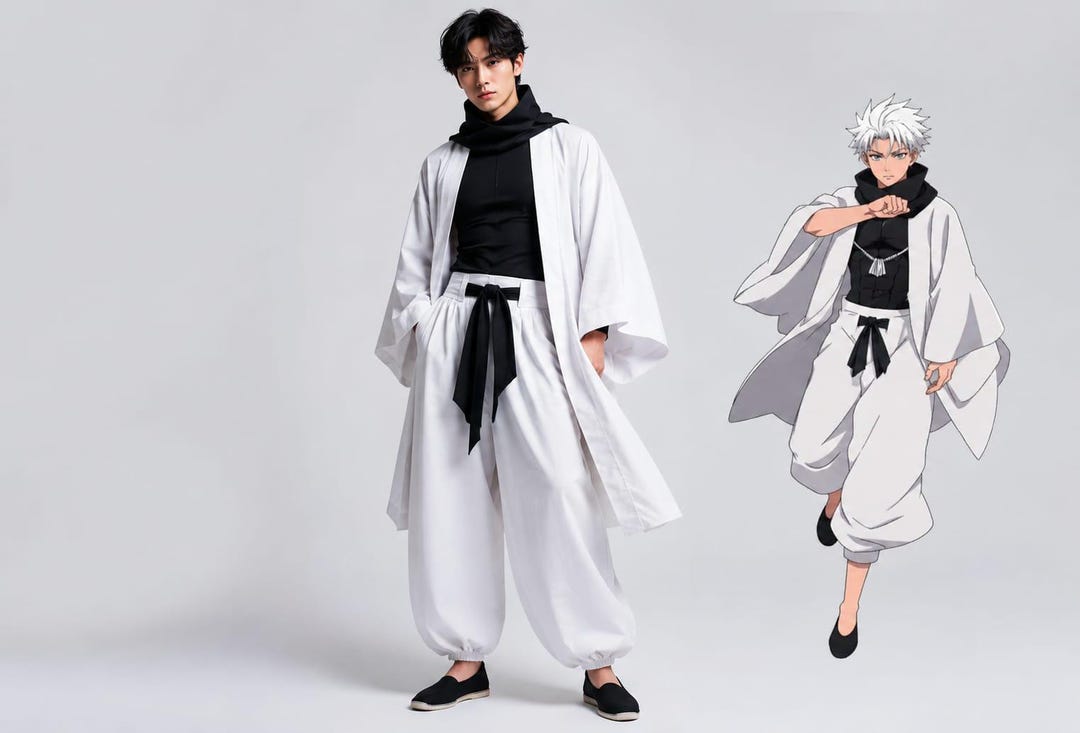 Gojo Robe Color Gojo Satoru Inspired Jujutsu Kaisen Cosplay Kimono Set – Anime Men’s ...
