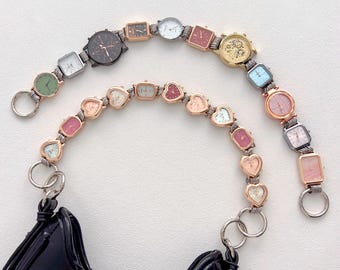 Silver Watch Shoulder Bag Strap, Vintage Watch Bag Chain, Y2K Bag Accessory, Multi-watch Purse Strap, Unique Shoulder Accessory Gift for Her