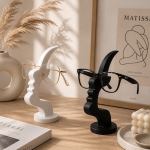Porta-óculos com design minimalista – Suporte abstrato para óculos | Decoração estética para escritório | Presente original