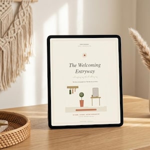 Entryway Makeover DIY Guide PDF | Console Hooks Mirror Rug Slow Living | Mediterranean Hallway Decor |  Printable Plans Instant Download