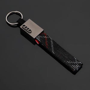Audi Oxford Nylon Ribbon Car Logo Metall Nyckelring Ring Hängsmycke