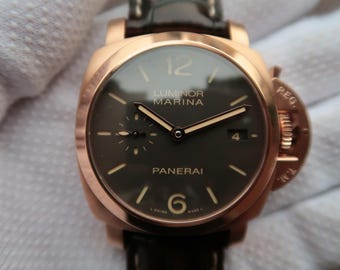 Panerai Luminor Series 1950 PAM393 Men's Automatic Watch, 18K Rose Gold Plated Case