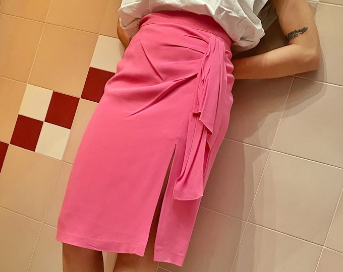 Vintage Longuette Draped Skirt - 80s Vintage Woman Skirt