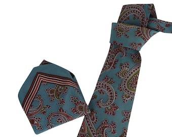 Yves Saint Laurent Vintage Silk Tie and Pocket Square - Yves Saint Laurent MAN Silk Paisley Suit