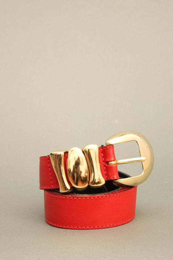 Vintage Furla Red Belt - 90s Vintage Leather Belt