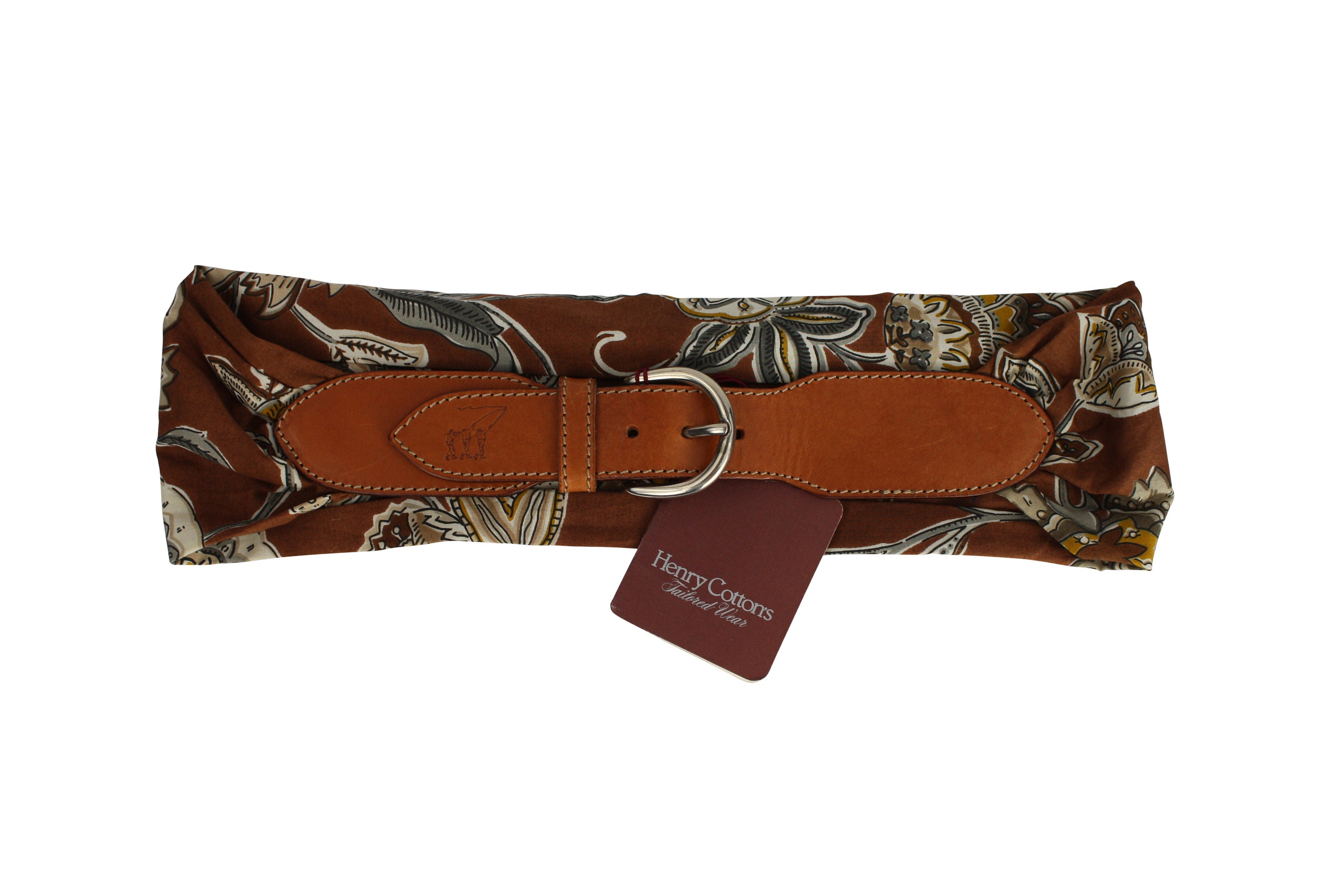 8479 Cotton Jacquard Floral Designer Waist Belt Fashion Vintage Brown Embroidered Mexican Waist Belt – Floral & Butterfly  main image 3
