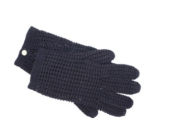 Woman Vintage Crochet Lace BLUE Gloves - Cotton Vintage Gloves For Her