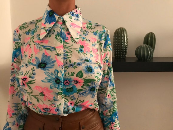 70's Vintage Woman's Shirt - Vintage Jersey Shirt