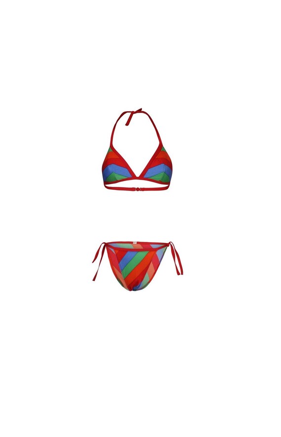 Chevron Striped Vintage Bikini - Vintage Bikini -