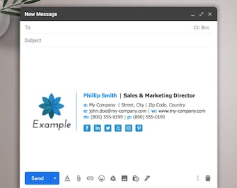 HTML-sjabloon voor e-mailhandtekening. Perfect voor alle bedrijven. Modern ontwerp met klikbare links. Alle e-mailclients