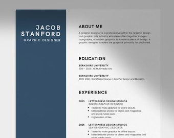 Online WYSIWYG bewerkbare cv-sjablonen cv-sjabloon cv creatief docent cv twee kolommen