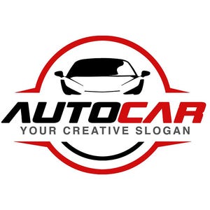 Auto-logo-ontwerp - VECTORillustratie EPS Svg en Photoshop PSD-sjabloon - sportwagen - detaillering - autodealer - autoverhuur Adobe