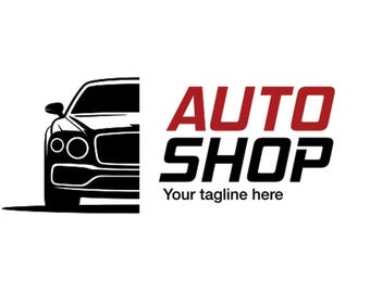 Auto Shop-logopictogram - VECTORillustratie SVG-sjabloon - sportwagen - detaillering - autodealer - autoverhuur - monteur Adobe