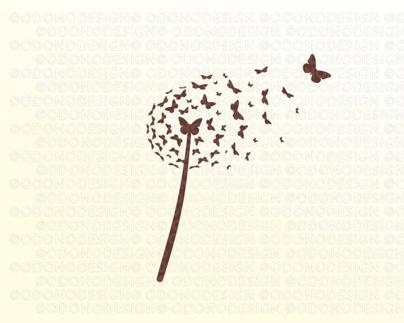 Dandelion Butterfly Stock Vector Image Etsy
