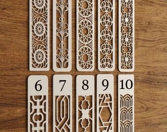Set of 3 Bookmarks. Border Lace Geometric Designs - Made from plastic