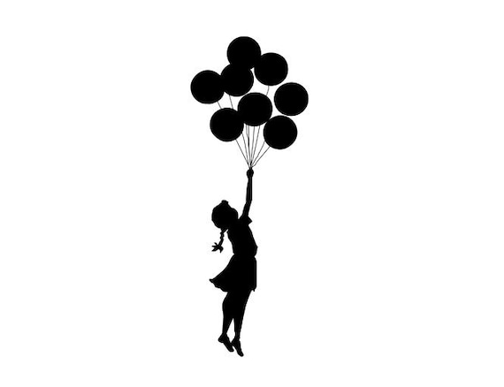 Banksy Balloon Girl Illustration Vector Stock Art. Plus