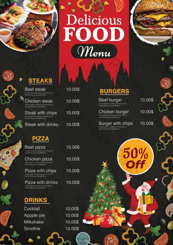 We Will Create a Printable Menu for Your Restaurant Take Away or Food Truck. up to 40 Food Menu Items Included. up to 5 Categories Included Etsy UK