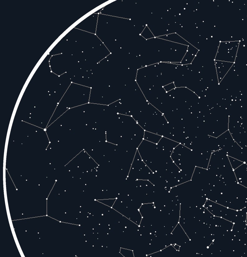 Astrology Print Star Chart Home Decor DOWNLOADABLE STARMAP Night Sky Wall Art Constellation Print