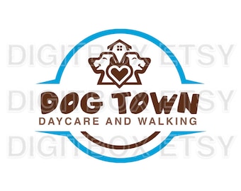 Doggy DayCare Walker zitten Walker Logo sjabloon SVG Instant Download - hond logo ontwerp, huisdier logo, professioneel logo ontwerp, logo dierensalon