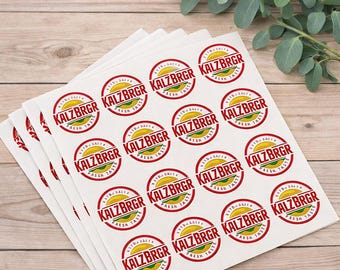 Aangepaste logostickers, matte afwerking, 40 mm of 60 mm rond gepersonaliseerd - meerdere ontwerpen