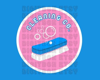 Logo schoonmaakdiensten, DIY-logo ontwerpsjabloon, huishoudlogo, professionele schoonmaak bedrijfslogo, premade logo voor thuiskantoorreinigers