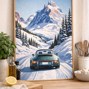 Porsche 911 Poster Porsche Poster Vintage Car Poster Minimalistischer Porsche Wand Kunst Illustration Ästhetischer Druck
