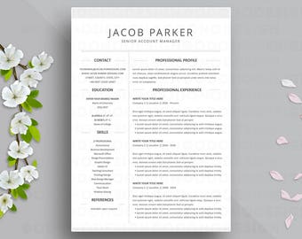 Pak met 8 cv-sjablonen CV-sjabloon Word 3 pagina's professioneel cv + sollicitatiebrief Creatieve cv voor docenten, twee kolommen