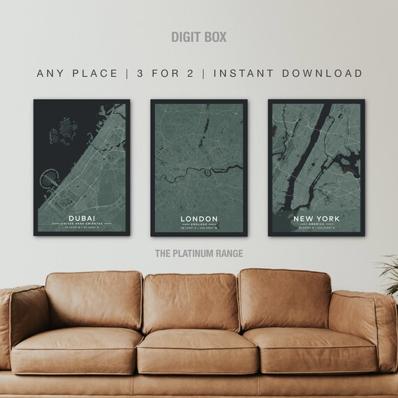 Custom Map Instant Download Print Yourself Any Location | Etsy