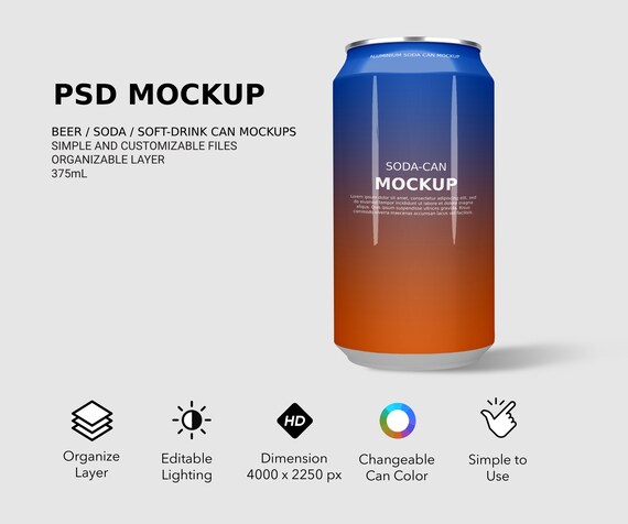 Download Lata De Refresco Lata De Cerveza Bebidas Pueden Mockup Etsy