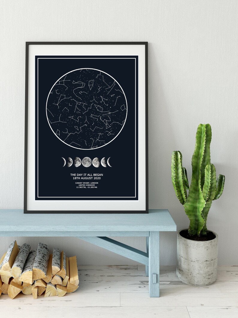 Astrology Print Star Chart Home Decor DOWNLOADABLE STARMAP Night Sky Wall Art Constellation Print