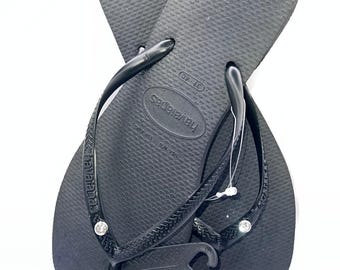 Square havaianas flip flop Black