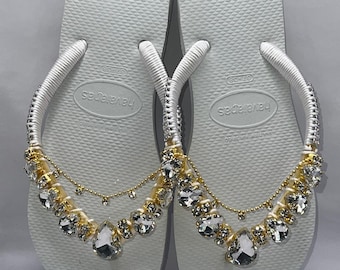 Weisse Havaianas – Handgefertigte Luxus Flip Flops