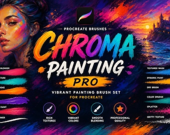 Chroma Painting Procreate Brushes | Colorful Digital Painting Brush Set | Textured Artistic Brushes for Procreate | iPad