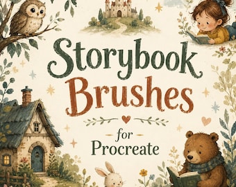 Storybook Brushes for Procreate | Fantasy Illustration Brush Pack | Fairytale & Children’s Book Digital Brushes for iPad
