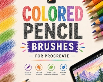 Colored Pencil Brushes for Procreate – Realistic Sketch & Drawing Brush Set